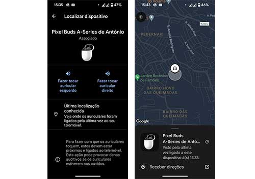 localização Google Pixel Buds